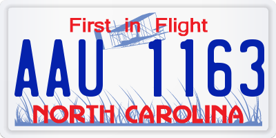 NC license plate AAU1163