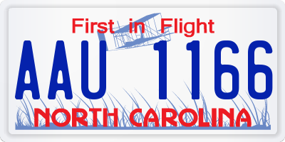 NC license plate AAU1166