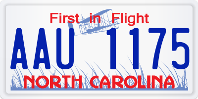NC license plate AAU1175