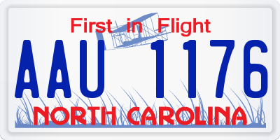 NC license plate AAU1176