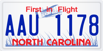 NC license plate AAU1178