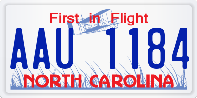 NC license plate AAU1184