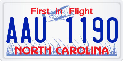 NC license plate AAU1190