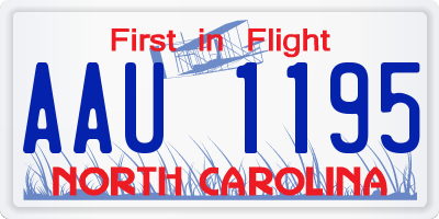 NC license plate AAU1195