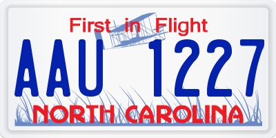 NC license plate AAU1227