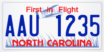 NC license plate AAU1235
