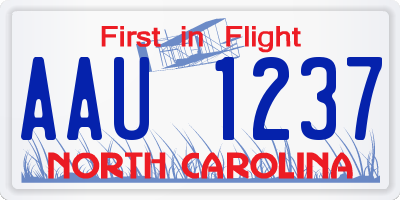 NC license plate AAU1237