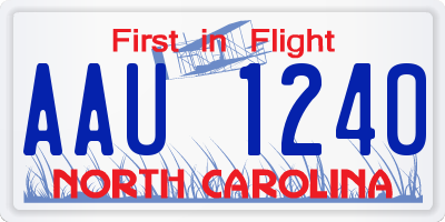 NC license plate AAU1240