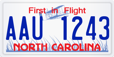 NC license plate AAU1243