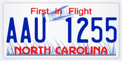 NC license plate AAU1255
