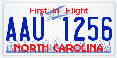 NC license plate AAU1256