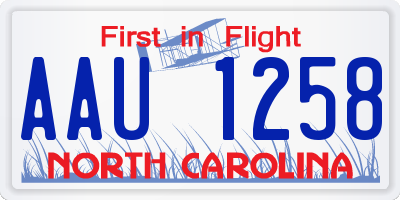 NC license plate AAU1258
