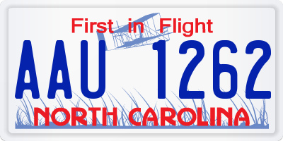 NC license plate AAU1262
