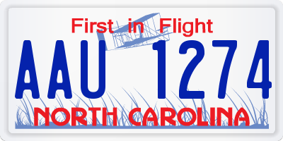 NC license plate AAU1274