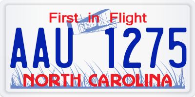 NC license plate AAU1275