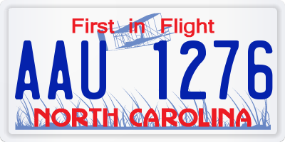 NC license plate AAU1276