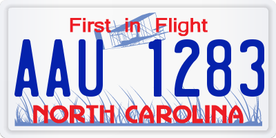 NC license plate AAU1283