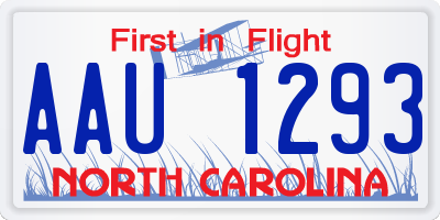 NC license plate AAU1293