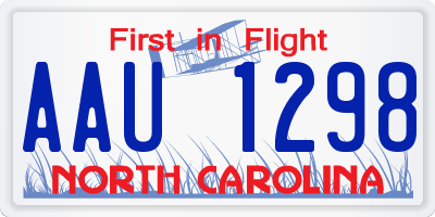 NC license plate AAU1298