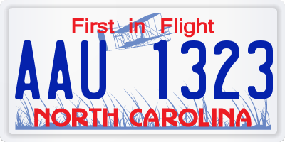 NC license plate AAU1323
