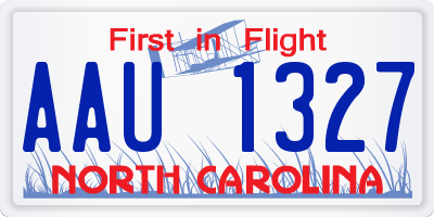 NC license plate AAU1327