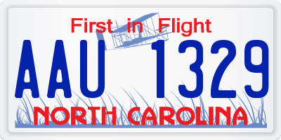 NC license plate AAU1329