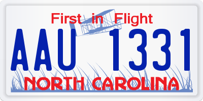 NC license plate AAU1331