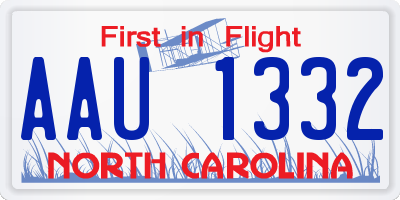 NC license plate AAU1332
