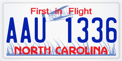 NC license plate AAU1336