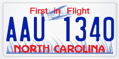 NC license plate AAU1340