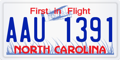 NC license plate AAU1391