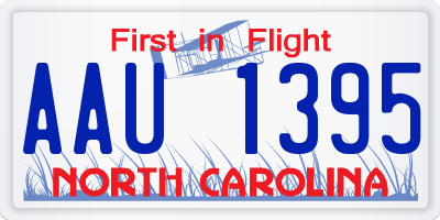 NC license plate AAU1395