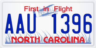 NC license plate AAU1396