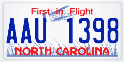 NC license plate AAU1398