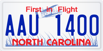 NC license plate AAU1400