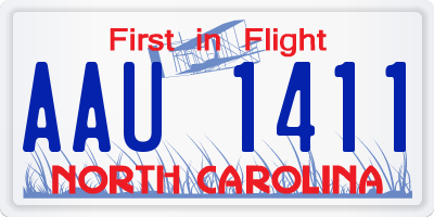 NC license plate AAU1411