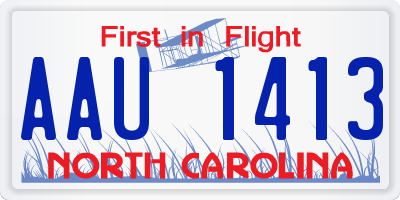 NC license plate AAU1413