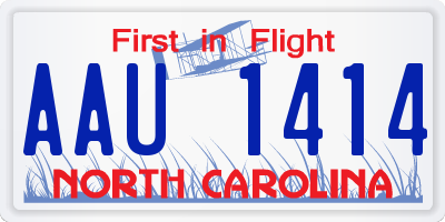 NC license plate AAU1414