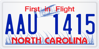 NC license plate AAU1415