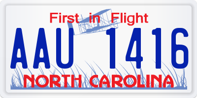 NC license plate AAU1416