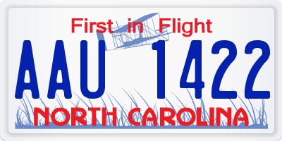 NC license plate AAU1422