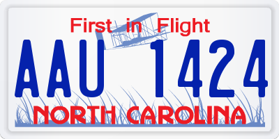 NC license plate AAU1424