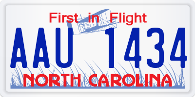 NC license plate AAU1434