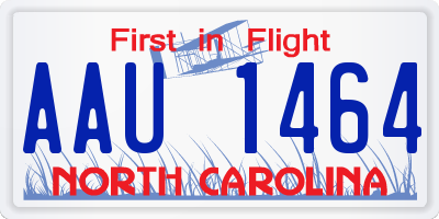 NC license plate AAU1464