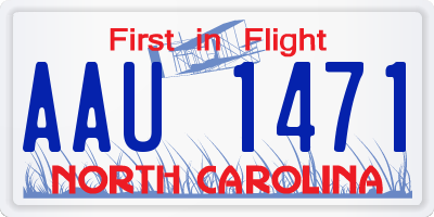 NC license plate AAU1471
