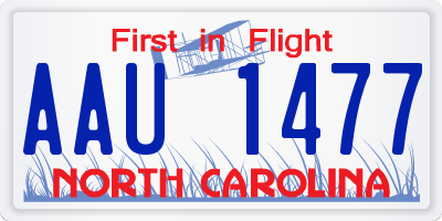 NC license plate AAU1477