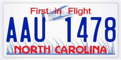 NC license plate AAU1478