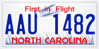NC license plate AAU1482