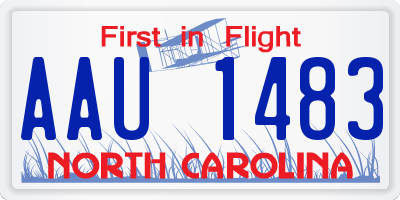 NC license plate AAU1483