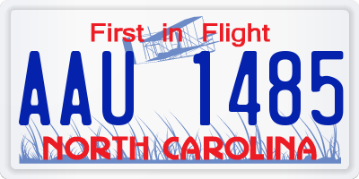 NC license plate AAU1485